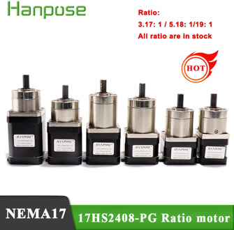 1PCS Stepper Motor Nema 17 Planetary geared Gearbox All Ratio3.71-1 17HS2408S 3401S 4401S 6401S 8401S motor For 3D Printer