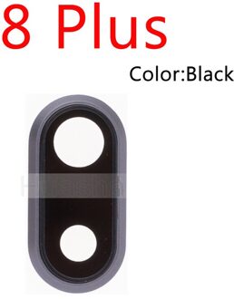 1Pcs Terug Camera Glazen Lens Voor Iphone 7G 7 8 Plus Achteruitrijcamera Ring Houder Met Glas lens Cover Vervangende Onderdelen 8 Plus zwart
