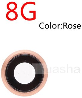1Pcs Terug Camera Glazen Lens Voor Iphone 7G 7 8 Plus Achteruitrijcamera Ring Houder Met Glas lens Cover Vervangende Onderdelen 8G roos