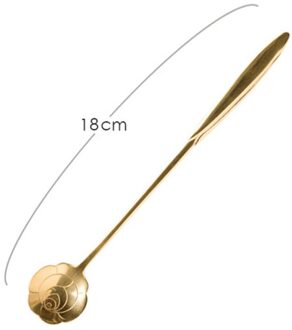 1Pcs Thee Koffie Mengen Lepel Gouden Lepel Lange Handvat Dessert Rvs Vintage Theelepels Drinken Servies Bloemen B2