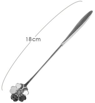 1Pcs Thee Koffie Mengen Lepel Gouden Lepel Lange Handvat Dessert Rvs Vintage Theelepels Drinken Servies Bloemen C1