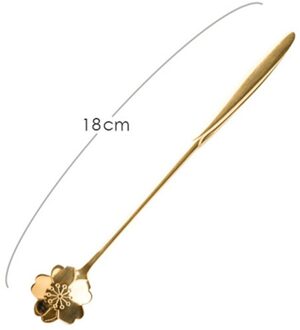 1Pcs Thee Koffie Mengen Lepel Gouden Lepel Lange Handvat Dessert Rvs Vintage Theelepels Drinken Servies Bloemen C2