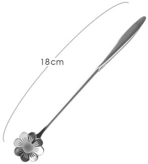 1Pcs Thee Koffie Mengen Lepel Gouden Lepel Lange Handvat Dessert Rvs Vintage Theelepels Drinken Servies Bloemen D1