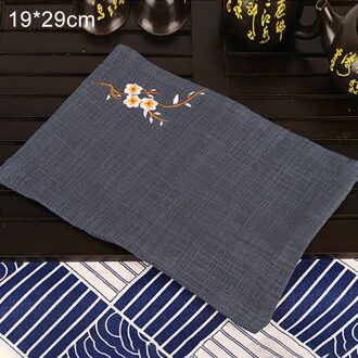 1Pcs Thee Servetten Doek Reinigen Handdoek 4 Kleuren Vintage Stijl Bloem Geborduurde Sterke Absorberende Theeceremonie Accessoire cyaan