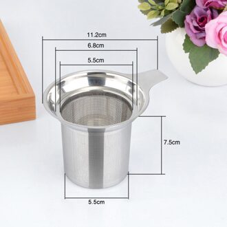 1Pcs Thee Zetgroep Mand Herbruikbare Fijne Mesh Theezeefje Deksel Thee Filters Rvs Spice Filter Drinkware Kitchen Tools