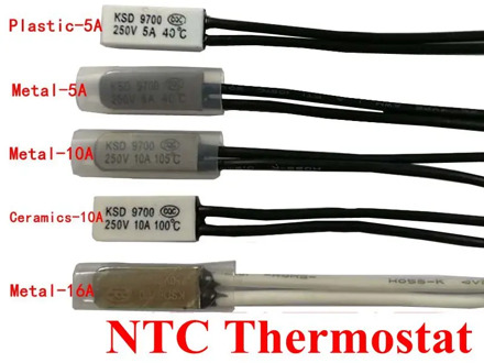 1PCS Thermostat 10C-240C KSD9700 40C 45C 50C 55C 60C 65C Bimetal Disc Temperature Switch N/O Thermal Protector degree centigrade