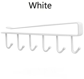 1Pcs Thuis Naadloze Keuken Opbergrek Nail-Gratis Opknoping Smeedijzeren Garderobe Haak Plank Organisator Opknoping Rack wit