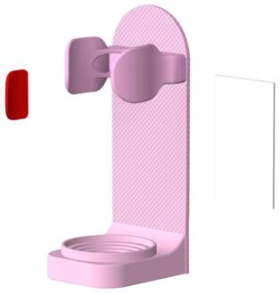 1Pcs Traceless Stand Rack Tandenborstel Organizer Muur Gemonteerde Elektrische Tandenborstelhouder Huishoudelijke Badkamer Organizer Accessoires roze