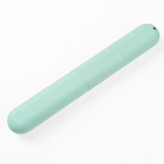 1Pcs Travel Tandenborstel Bescherm Case Draagbare Tarwe Stro Wandelen Camping Tandenborstel Opbergdoos Cup Cap Barthroom Set groen