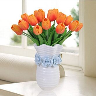 1Pcs Tulip Kunstbloemen Wedding Decor Simulatie Bruid Boeket Pu Calla Real Touch Flores Para Voor Huis Tuin Decoratie of
