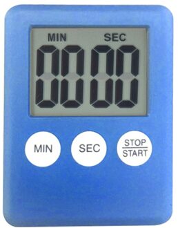 1Pcs Ultradunne Lcd Digitale Scherm Timer 8 Kleur Vierkante Keuken Koken Countdown Countdown Alarm Magneet Klok Keuken gadget Blauw