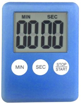 1Pcs Ultradunne Lcd Digitale Scherm Timer 8 Kleur Vierkante Keuken Koken Countdown Countdown Alarm Magneet Klok Keuken gadget Blauw