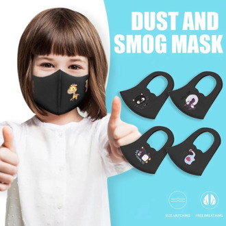 1PCS Unisex Children Outdoor Dust Face Mask Washable Reusable Mask Boys Girls Breathable Haze Proof Protective Mouth Face Shield