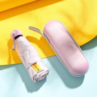 1PCS Unisex Effen Kleur Wind Slip Opvouwbare Paraplu Regen Vrouwen Zonbescherming Mini Pocket Parasol Guarda Chuva Regenkleding licht paars