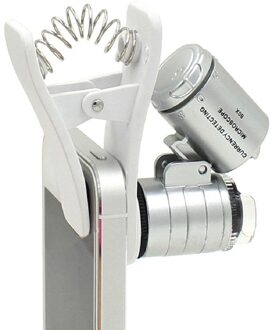 1Pcs Universele 3Leds Clip Mobiele Telefoon Microscoop Vergrootglas Micro Lens 60X Optische Zoom Telescoop Camera Lens