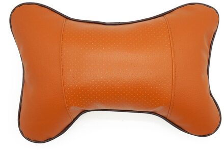 1Pcs Universele Auto Hals Kussens Pvc Leer Ademend Mesh Auto Neksteun Hoofdsteun Kussen Kussen Auto Interieur Accessoires wit