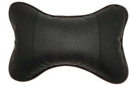 1Pcs Universele Auto Hals Kussens Pvc Leer Ademend Mesh Auto Neksteun Hoofdsteun Kussen Kussen Auto Interieur Accessoires zwart