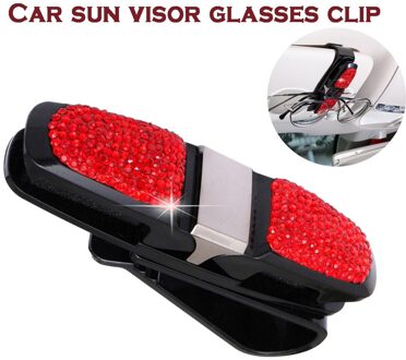 1Pcs Universele Strass Auto Zonnebril Ondersteuning Zonneklep Glazen Houder Bril Clip Voiture Accesorios Decoratie