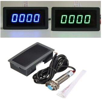 1Pcs Universele Toerenteller 4 Digitale Groene Led Tach Rpm Snelheid Meter Met Hal Naderingsschakelaar Sensor Npn 12V