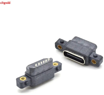 1Pcs USB 3.1 Type-C 6Pin Female SMD DIP Connector With Screw Hole For DIY PCB Design High Current Fast Charging