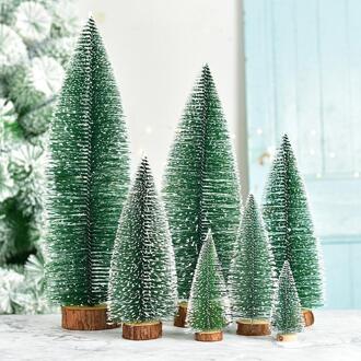 1Pcs Verschillende Grootte Mini Kerstboom Kerstversiering Ceder Desktop Kleine Kerstboom Kantoor Thuis Venster Ornamenten 25cm