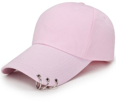 1Pcs Verstelbare Baseball Hoed Met Ring Outdoor Sport Zon Cap Voor Vrouwen Mannen Mode Snapback Hoeden roze