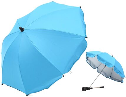 1Pcs Verstelbare Kinderwagen Paraplu Regen Uv-bescherming Baby Kinderwagen Zonnescherm Parasol Universele Klem Baby Parasol Blauw