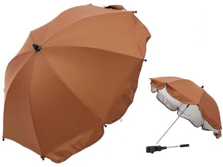 1Pcs Verstelbare Kinderwagen Paraplu Regen Uv-bescherming Baby Kinderwagen Zonnescherm Parasol Universele Klem Baby Parasol Bruin