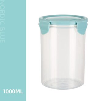 1Pcs Verzegelde Pot Snack Fles Keuken Behoud Huishoudelijke Graan Kan Food Grade Plastic Transparante Opbergdoos Opslagtank L blauw