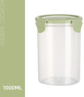 1Pcs Verzegelde Pot Snack Fles Keuken Behoud Huishoudelijke Graan Kan Food Grade Plastic Transparante Opbergdoos Opslagtank L groen