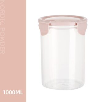 1Pcs Verzegelde Pot Snack Fles Keuken Behoud Huishoudelijke Graan Kan Food Grade Plastic Transparante Opbergdoos Opslagtank L roze