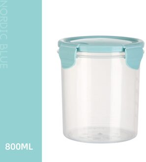 1Pcs Verzegelde Pot Snack Fles Keuken Behoud Huishoudelijke Graan Kan Food Grade Plastic Transparante Opbergdoos Opslagtank M blauw