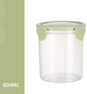 1Pcs Verzegelde Pot Snack Fles Keuken Behoud Huishoudelijke Graan Kan Food Grade Plastic Transparante Opbergdoos Opslagtank M groen