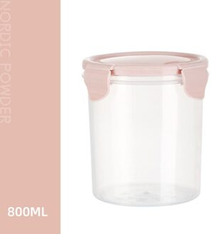 1Pcs Verzegelde Pot Snack Fles Keuken Behoud Huishoudelijke Graan Kan Food Grade Plastic Transparante Opbergdoos Opslagtank M roze