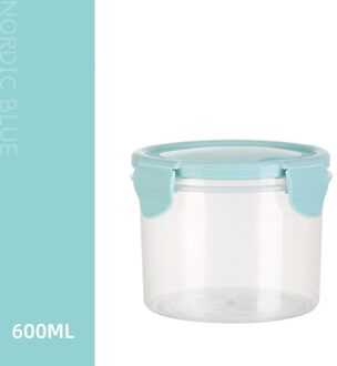 1Pcs Verzegelde Pot Snack Fles Keuken Behoud Huishoudelijke Graan Kan Food Grade Plastic Transparante Opbergdoos Opslagtank S blauw
