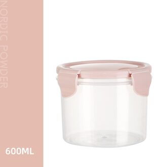 1Pcs Verzegelde Pot Snack Fles Keuken Behoud Huishoudelijke Graan Kan Food Grade Plastic Transparante Opbergdoos Opslagtank S roze