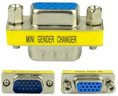 1Pcs Vga HD15 Male Naar Mannelijke/Vrouwelijke Aan Vrouwelijke/Man-vrouw Mini Gender Changer Adapter Vga m/M F/F M/F Plug Connector mannetje to vrouw