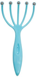 1Pcs Vijf Vinger Hoofd Massager Staal Bal Hoofd Massage Ontspanning Massager Haar Held Spa Hoofdhuid Hals Stress Verminderen stress blauw