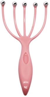 1Pcs Vijf Vinger Hoofd Relax Massager Haar Held Spa Hoofdhuid Hals Stress Relief Massage Release Hoofd Arts Staal Bal massager roze