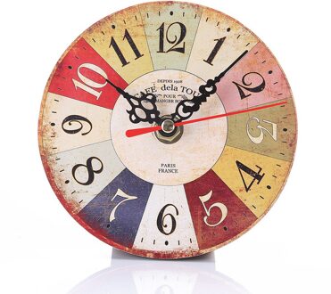 1Pcs Vintage Stijl Non-Tikkende Stille Antieke Houten Wandklok Voor Thuis Keuken Kantoor 13*13 Cm wandklok 3d Sticker Home B