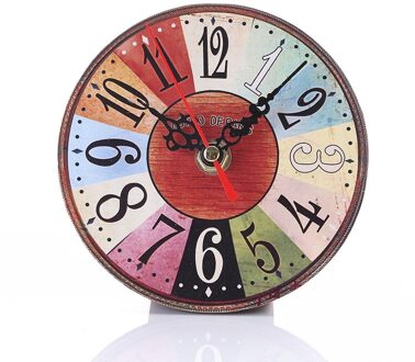 1Pcs Vintage Stijl Non-Tikkende Stille Antieke Houten Wandklok Voor Thuis Keuken Kantoor 13*13 Cm wandklok 3d Sticker Home