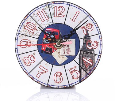 1Pcs Vintage Stijl Non-Tikkende Stille Antieke Houten Wandklok Voor Thuis Keuken Kantoor 13*13 Cm wandklok 3d Sticker Home