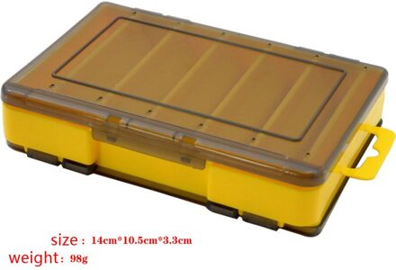 1Pcs Visgerei Dozen Storage Case Multifunctionele Dubbelzijdig Plastic Lokken Haak Visgerei Dozen Accessoires Doos geel