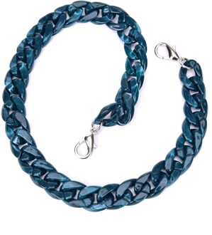 1Pcs Visgraten 120Cm Acryl Hars Keten Tas Riem Handtas Plastic Band Mode Kleurrijke Vrouwen Tas Accessoires Schouder band blauw