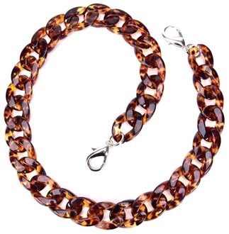 1Pcs Visgraten 120Cm Acryl Hars Keten Tas Riem Handtas Plastic Band Mode Kleurrijke Vrouwen Tas Accessoires Schouder band luipaard grain