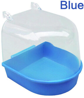 1Pcs Vogel Water Bad Vogelbad Vogels Kooi Opknoping Kom Huisdier Vogel Papegaaien Parkiet Pvc Mode Blauw