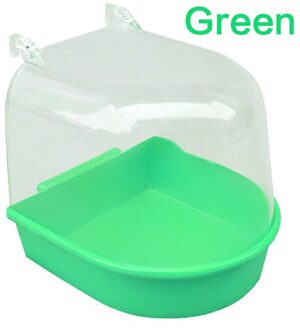 1Pcs Vogel Water Bad Vogelbad Vogels Kooi Opknoping Kom Huisdier Vogel Papegaaien Parkiet Pvc Mode groen