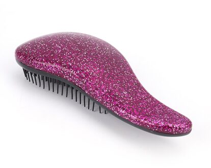 1Pcs Vrouwen Detangling Hair Brush Anti-Statische Borstel Kammen Salon Zachte Wirwar Nat Droog Haren Handvat Tangle Krullend paars
