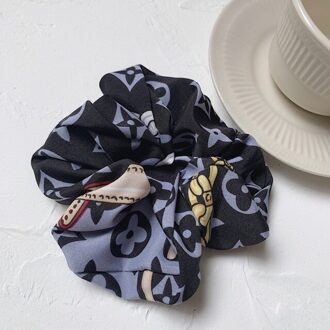 1Pcs Vrouwen Vintage Haar Chouchou Audio-Technica Meisjes Elastische Haarband Paardenstaart Houder Gestreepte Rubber Haaraccessoires blauw