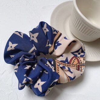 1Pcs Vrouwen Vintage Haar Chouchou Audio-Technica Meisjes Elastische Haarband Paardenstaart Houder Gestreepte Rubber Haaraccessoires BLUE2